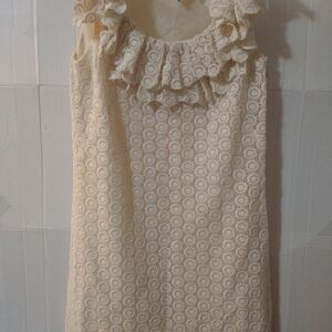 Crochet embroidered designer sleeveless dress
